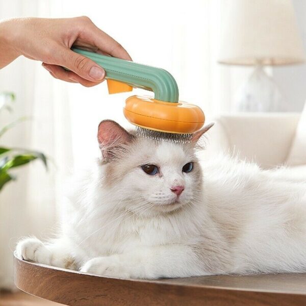 Self-Cleaning Pumpkin Pet Grooming Brush - Image 4