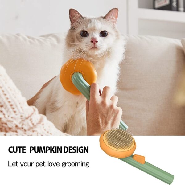 Self-Cleaning Pumpkin Pet Grooming Brush - Image 5
